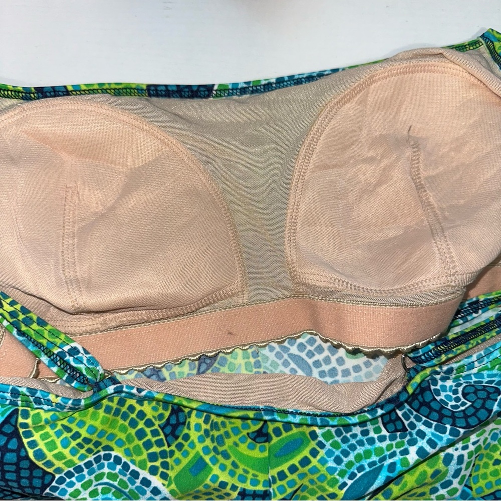 Vintage Cool tone Mosaic Print 2pc SwimSuit - Picture 5 of 7